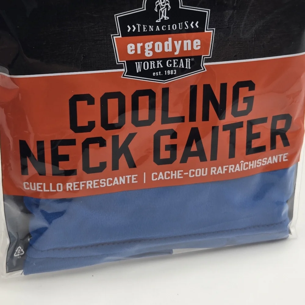 NEW Tenacious Egodyne Work Gear Blue Cooling Neck Gaiter Bandana Cut Size L/XL